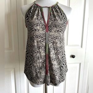Lucky Brand Black/White Paisley Halter Top